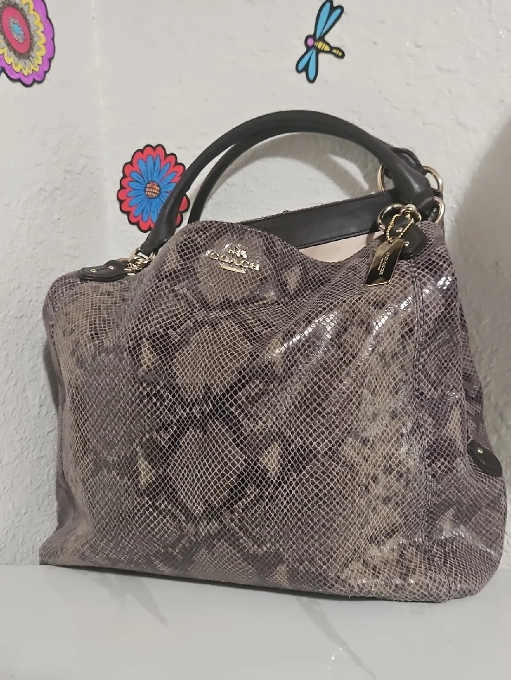 Coach Madison Phoebe Snakeskin Embossed Hobo bag